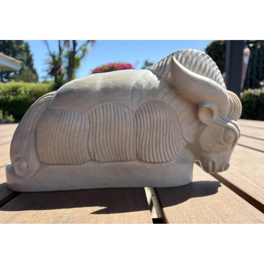 1988 Signed Tuva Agalmatolite Stone Bison Carving James Olson Museum Estate - Picture 3 of 14